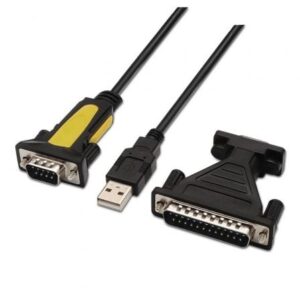 Cable Conversor impresora Aisens A104-0039/ USB Macho - DB9 Macho/ 1.8m/ Negro - Imagen 1