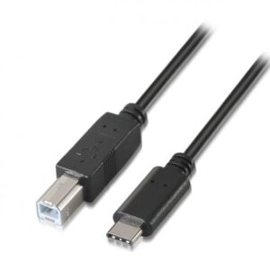 Cable USB 2.0 Impresora Aisens A107-0053/ USB Tipo-C Macho - USB Tipo-B Macho/ Hasta 9W/ 625Mbps/ 1m/ Negro - Imagen 1