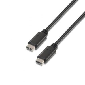 Cable USB 2.0 Tipo-C Aisens A107-0055/ USB Tipo-C Macho - USB Tipo-C Macho/ Hasta 9W/ 625Mbps/ 50cm/ Negro - Imagen 1