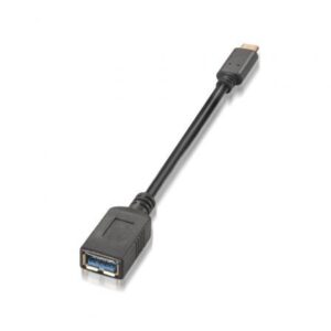 Cable USB 3.1 Tipo-C Aisens A107-0062/ USB Tipo-C Macho - USB Hembra/ Hasta 27W/ 625Mbps/ 15cm/ Negro - Imagen 1