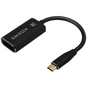 Conversor Aisens A109-0690/ USB Tipo-C Macho - DisplayPort Hembra/ Hasta 27W/ 1250Mbps/ 15cm/ Negro - Imagen 1