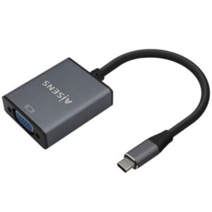 Conversor Aisens A109-0691/ USB Tipo-C Macho - VGA Hembra/ Hasta 27W/ 1250Mbps/ 15cm/ Gris - Imagen 1