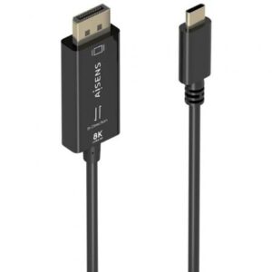 Cable Conversor Aisens A109-0879/ USB Tipo-C Macho - DisplayPort Macho/ 1.8m/ Negro - Imagen 1