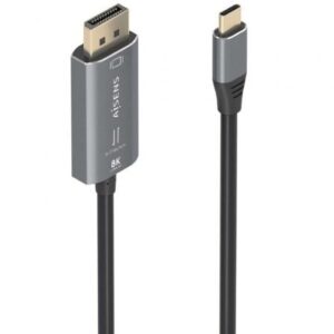 Cable Conversor Aisens A109-0880/ USB Tipo-C Macho - DisplayPort Macho/ 1.8m/ Negro - Imagen 1