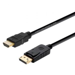 Cable Conversor Aisens A125-0364/ DisplayPort Macho - HDMI Macho/ Hasta 5W/ 2300Mbps/ 2m/ Negro - Imagen 1