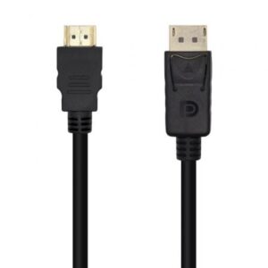 Cable Conversor Aisens A125-0460/ Displayport Macho - HDMI Macho/ Hasta 5W/ 2300Mbps/ 3m/ Negro - Imagen 1
