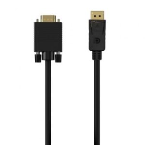 Cable Conversor Aisens A125-0552/ DisplayPort Macho - VGA Macho/ Hasta 5W/ 2300Mbps/ 1m/ Negro - Imagen 1
