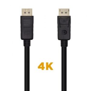 Cable DisplayPort 1.2 4K Aisens A124-0455/ DisplayPort Macho - DisplayPort Macho/ 1m/ Negro - Imagen 1