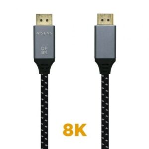 Cable DisplayPort 1.4 8K Aisens A149-0436/ DisplayPort Macho - DisplayPort Macho/ 1.5m/ Negro Gris - Imagen 1