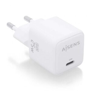 Cargador de Pared GaN Aisens ASCH-25W1P012-W/ 1xUSB Tipo-C/ 25W - Imagen 1