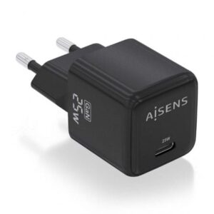 Cargador de Pared GaN Aisens ASCH-25W1P013-BK/ 1xUSB Tipo-C/ 25W - Imagen 1