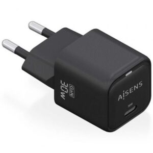 Cargador de Pared GaN Aisens ASCH-30W1P019-BK/ 1xUSB Tipo-C/ 30W - Imagen 1