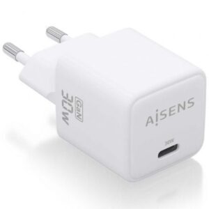 Cargador de Pared GaN Aisens ASCH-30W1P035-W/ 1xUSB Tipo-C/ 30W - Imagen 1