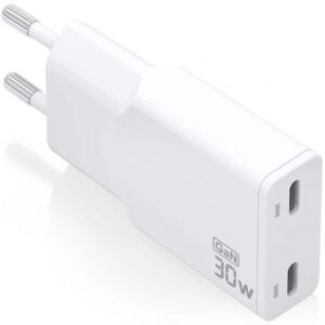 Cargador de Pared GaN Aisens ASCH-30W2P048-W/ 2xUSB Tipo-C/ 30W/ Blanco - Imagen 1