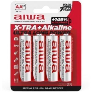 Pack de 4 Pilas AA Aiwa X-TRA+Alcaline LR6/ 1.5V/ Alcalinas - Imagen 1