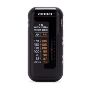 Radio Portátil Aiwa R-22BK/ con Batería/ a Pilas/ Negra