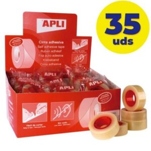 Caja de Cintas Adhesivas Transparentes Apli 11103/ 1.9cm x 33m/ 35 unidades - Imagen 1