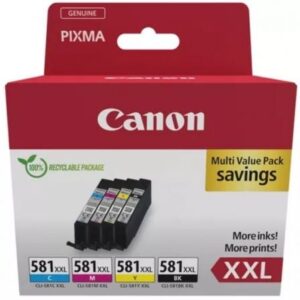 Cartucho de Tinta Original Canon CLI-581XXL Multipack Alta Capacidad/ Cian/ Magenta/ Amarillo/ Negro - Imagen 1