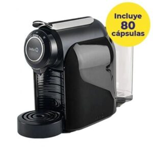 Cafetera de Cápsulas Delta Qool Evolution/ Negra + 80 cápsulas café QALIDUS - Imagen 1