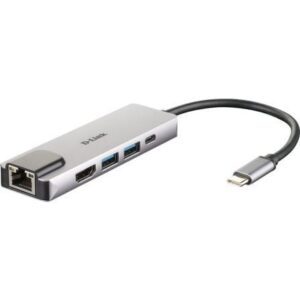Docking USB Tipo-C D-Link DUB-M520/ 2xUSB/ 1xUSB Tipo-C/ 1xHDMI/ 1xRJ45/ 1xThunderbolt/ Gris - Imagen 1