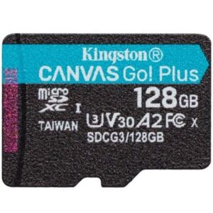 Tarjeta de Memoria Kingston CANVAS Go! Plus 128GB microSD XC/ Clase 10/ 170MBs