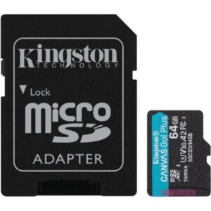Tarjeta de Memoria Kingston CANVAS Go! Plus 64GB microSD XC con Adaptador/ Clase 10/ 170MBs