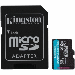 Tarjeta de Memoria Kingston CANVAS Go! Plus 512GB microSD XC con Adaptador/ Clase 10/ 200MBs