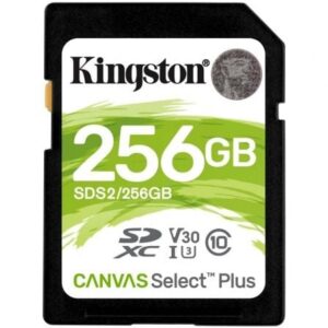 Tarjeta de Memoria Kingston CANVAS Select Plus 256GB SD XC/ Clase 10/ 100MBs