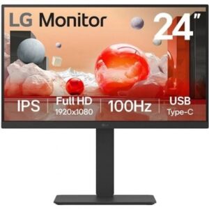 Monitor Profesional LG 24BA750-B 23.8'/ Full HD/ Multimedia/ Regulable en altura/ Negro - Imagen 1