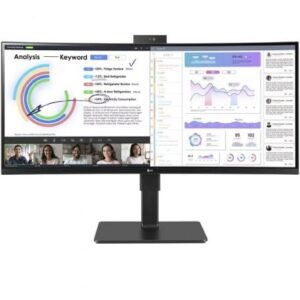 Monitor Profesional Ultrapanorámico Curvo LG 34BQ77QC-B 34'/ WQHD/ Webcam/ Multimedia/ Regulable en altura/ Negro - Imagen 1