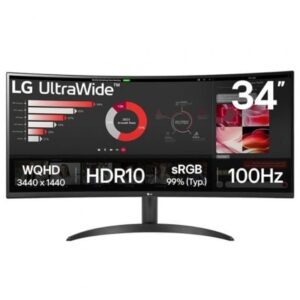 Monitor Profesional Ultrapanorámico Curvo LG 34WR50QK-B 34'/ WQHD/ Negro - Imagen 1
