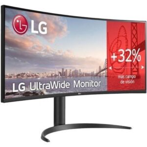 Monitor Profesional Ultrapanorámico Curvo LG 34WR55QK-B 34'/ WQHD/ Regulable en altura/ Negro - Imagen 1