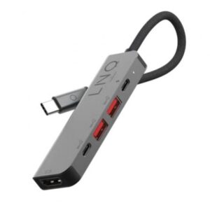 Docking USB Tipo-C Linq LQ48014/ 1xUSB Tipo-C/ 2xUSB/ 1xHDMI 4K/ 1xUSB Tipo-C PD/ Gris - Imagen 1