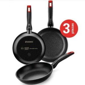 Pack 3 Sarténes Monix Hermanos Torres M240000/ Ø18cm/ Ø22cm/ Ø26cm/ Aluminio forjado/ Apta para Inducción - Imagen 1