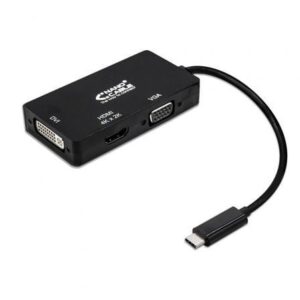Conversor Nanocable 10.16.4301-BK/ USB Tipo-C Macho - VGA Hembra/ DVI Hembra/ HDMI Hembra/ 10cm/ Negro - Imagen 1