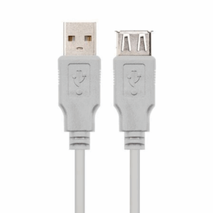 Cable Alargador USB 2.0 Nanocable 10.01.203/ USB Macho - USB Hembra/ 1.8m/ Beige - Imagen 1