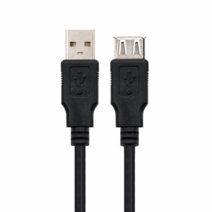 Cable Alargador USB Nanocable 10.01.0204-BK/ USB Macho - USB Hembra/ 3m/ Negro - Imagen 1