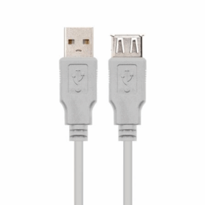 Cable Alargador USB 2.0 Nanocable 10.01.0204/ USB Macho - USB Hembra/ 3m/ Beige - Imagen 1