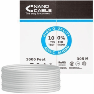 Bobina de Cable RJ45 UTP Nanocable 10.20.0304-FLEX Cat.5e/ 305m/ Gris - Imagen 1