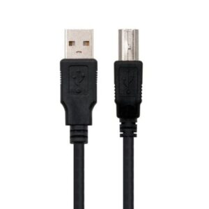 Cable USB 2.0 Impresora Nanocable 10.01.0102/ USB Tipo-B Macho - USB Macho/ 1m/ Negro - Imagen 1