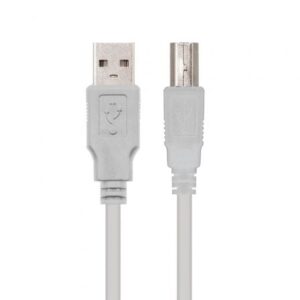 Cable USB 2.0 Impresora Nanocable 10.01.0102/ USB Tipo-B Macho - USB Macho/ 1m/ Beige - Imagen 1