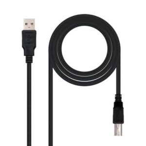 Cable USB 2.0 Impresora Nanocable 10.01.0103-BK/ USB Tipo-B Macho - USB Macho/ 1.8m/ Negro - Imagen 1