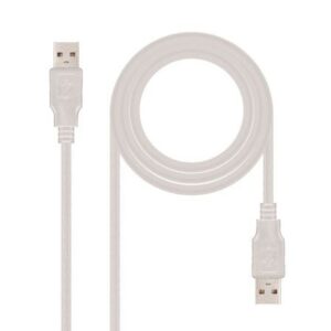Cable USB 2.0 Nanocable 10.01.0302/ USB Macho - USB Macho/ 1m/ Beige - Imagen 1