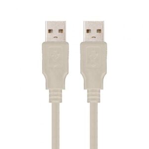 Cable USB 2.0 Nanocable 10.01.0303/ USB Macho - USB Macho/ 2m/ Beige - Imagen 1