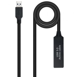 Cable Alargador Amplificador USB 3.0 Nanocable 10.01.0312/ USB Macho - USB Hembra/ 10m/ Negro - Imagen 1