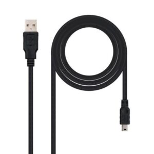 Cable USB 2.0 Nanocable 10.01.0401/ USB Macho - MiniUSB Macho/ 1m/ Negro - Imagen 1
