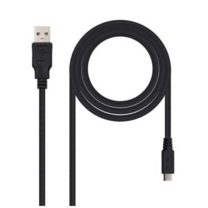 Cable USB 2.0 Nanocable 10.01.0501/ USB Macho - MicroUSB Macho/ 1.8m/ Negro - Imagen 1