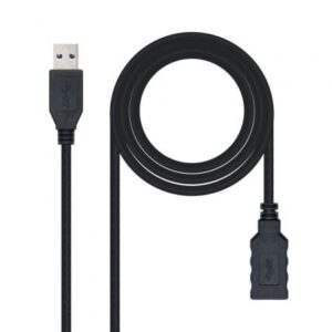 Cable Alargador USB 3.0 Nanocable 10.01.0903-BK/ USB Macho - / USB Hembra/ 3m/ Negro - Imagen 1