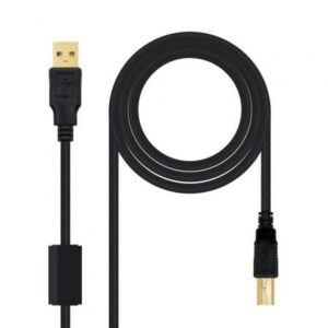 Cable USB 2.0 Impresora Nanocable 10.01.1203/ USB Tipo-B Macho - USB Macho/ 3m/ Negro - Imagen 1