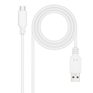 Cable USB 2.0 Nanocable 10.01.2100-W/ USB Tipo-C Macho - USB Macho/ 50cm/ Blanco - Imagen 1